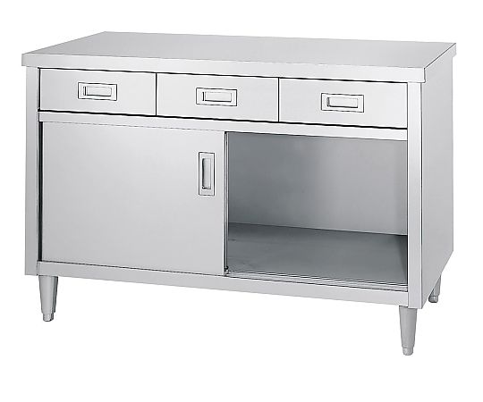 アズワンカタログ生産品 収納家具御役目台 ED型（片面/抽き出し・ステンレス鋼戸）ED-9075 1個 4353910 医薬品・コンタクト・介護-治療機器-その他