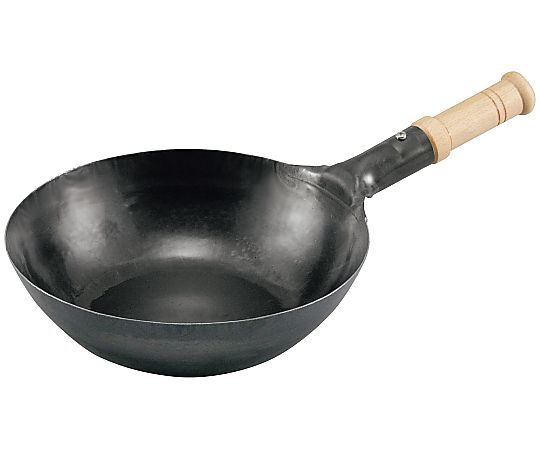 江部松商事 山田 鉄木柄中華片手鍋 27cm 底平型 IH用（板厚2.3mm） 1個 1025180 11,928円