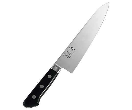 アズワンカタログ製品 角三郎 ハイカーボン10A ツバ付パッカー柄 牛刀 21cm 1個 1251910