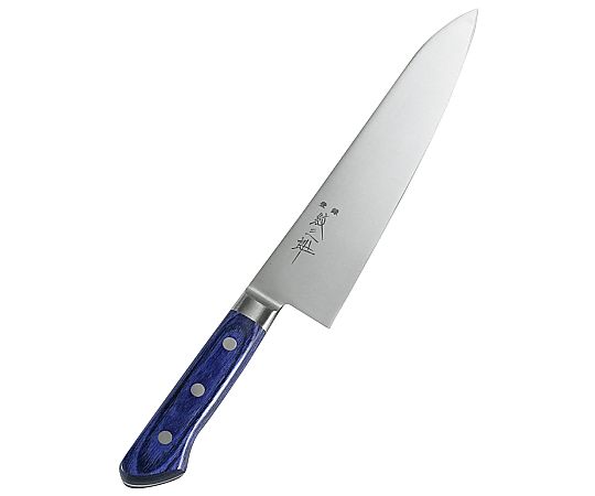アズワンカタログ製品 紋三郎 モリブデン鋼 ツバ付 青合板 牛刀 18cm 1個 1290800