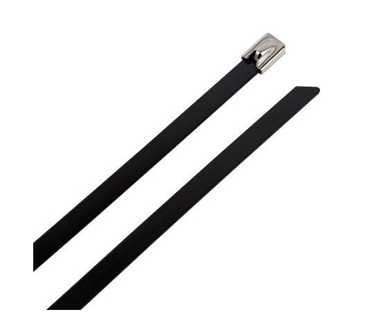 RS PRO 結束バンド 550mm x 8 mm 黒 316 ステンレス鋼 1袋（100個入） 1袋(100個入) 224-2245