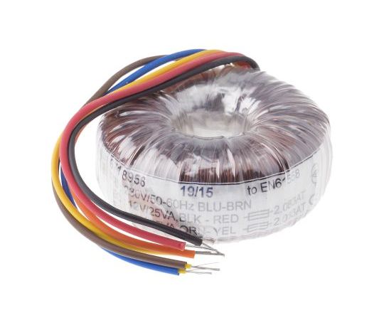 RS PRO トロイダルトランス 1次：230V ac 2次：2 x 12V ac 電力：50VA 1個 671-8956