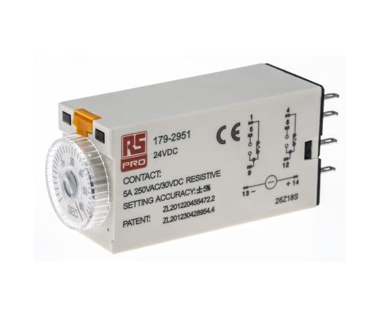 RS PRO タイマーリレー オンディレー 24V dc プラグイン 1個 179-2951