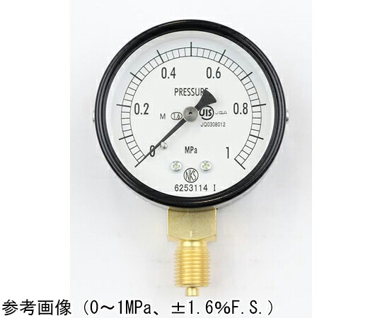 長野計器 普通形圧力計（Φ60） 立形A枠 蒸気用 1MPa 検査証明書付 1個 AA10-121