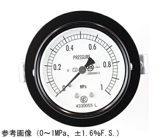 長野計器 普通形圧力計（Φ60） 埋込形D枠（取付金具） 耐振用 0.2MPa 検査証明書付 1個 AA15-121