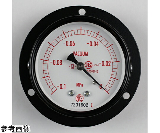 長野計器 普通形圧力計（Φ60） 真空計（負圧計） 埋込形D枠（取付穴） -0.1～0MPa 検査証明書付 1個 AA15-223