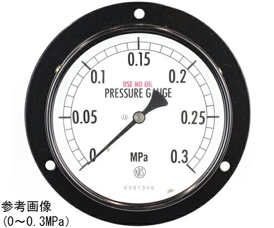 長野計器 普通形圧力計（Φ100） 禁油 埋込形D枠（取付穴） 5MPa 検査証明書付 1個 AE15-233