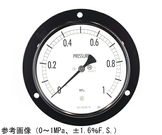 長野計器 普通形圧力計（Φ100） 埋込形D枠（取付穴） 2.5MPa 検査証明書付 1個 AE15-243
