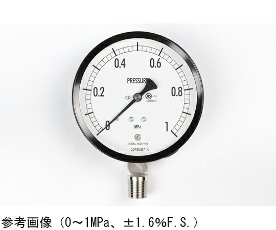 長野計器 普通形圧力計（Φ100） 立形A枠 2MPa 検査証明書付 1個 AE20-183