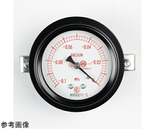 長野計器 密閉型圧力計（60Φ） 真空計（負圧計） 埋込形D枠（取付金具） -0.1～0MPa 検査証明書付 1個 BA15-171