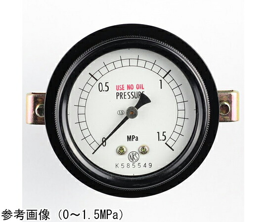 長野計器 密閉型圧力計（60Φ） 禁油 埋込形D枠（取付金具） 0.5MPa 検査証明書付 1個 BA15-123