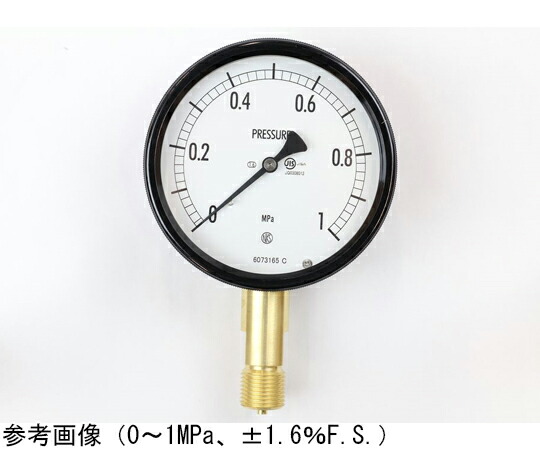 長野計器 密閉型圧力計（100Φ） 立形A枠 0.06MPa 検査証明書付 1個 BE12-141