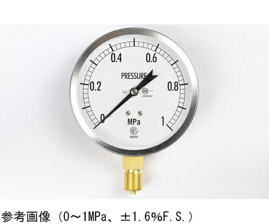 長野計器 汎用型圧力計（100Φ） 立形A枠 4MPa 検査証明書付 1個 GS52-131