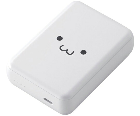 エレコム モバイルバッテリー リチウムイオン電池 15W 10000mAh USB Type-C入出力×1 しろちゃん 1個 DE-C49-10000WF