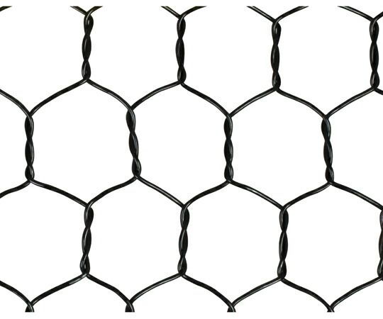 ハイロジック ビニール亀甲金網 ブラック 線径0.85mm（#20）×幅450mm×長さ30m 1巻 00956417