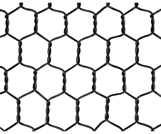 ご機嫌理論の道筋 ビニール亀甲金網 黒いこと 線径0.85粍（#20）×幅450mm×長さ30m 1巻 00956409