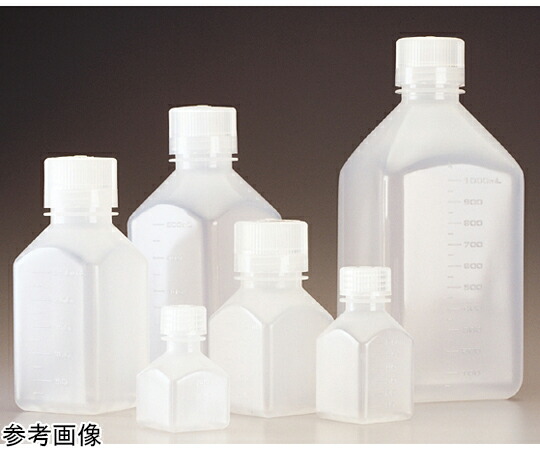 Nalge Nunc （サーモフィッシャーサイエンティフィック） 目盛付き角型ボトル 125mL PPCO バルク/本体・キャップ別包装 1箱(250本入) 1箱(250本入) 312016-0125