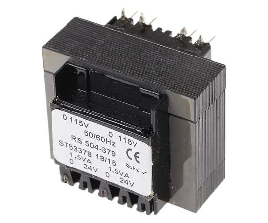 RS PRO 基板実装用トランス 一次側：115 V ac  230 V ac 二次側：24V ac 定格電力：3VA 出力数：2 1個 504-379