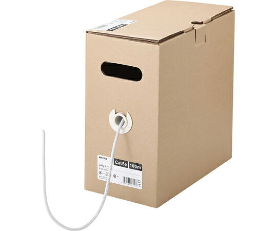 BUFFALO Cat5e LANケーブル 100m 単線 ホワイト 1台 BL5E1000WH