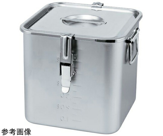 スギコ産業 18-8 目盛付パッキン・フック付 角キッチンポット(フタ付) 20.0L SH-4227D-PF(手付) 1個