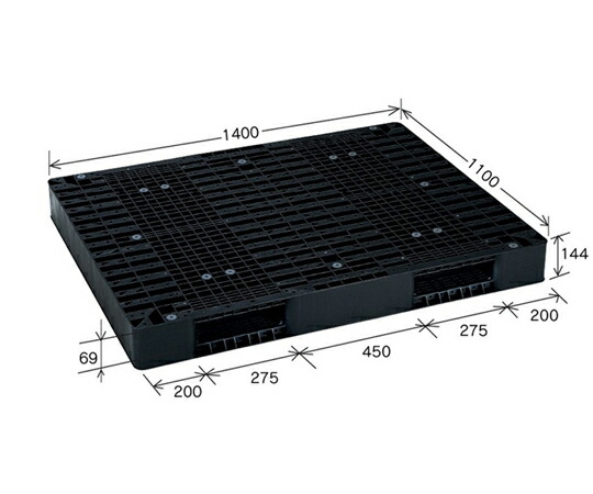 岐阜プラスチック工業 リスパレット グレー Jタイプ タイプ：両面使用型（R-リバーシブルタイプ）（表・裏同形状）外寸（mm）：1100×1400×144 J-R2-1114 1個