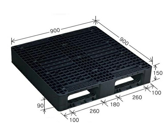 岐阜プラスチック工業 リスパレット グレー JLタイプ タイプ：片面使用型（D-デッキボードタイプ）（裏・穴）外寸（mm）：900×900×150 JL-D2-0909 1個