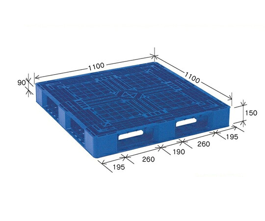 岐阜プラスチック工業 リスパレット JLタイプ 積載荷重（kg）：1000（定型物に限る）総重量（副資材関連含む）（g）：9950 JL-D4-1111L ﾀﾞ-ｸﾌﾞﾙ- 1個