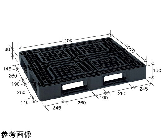 岐阜プラスチック工業 リスパレット JLタイプ タイプ：片面使用型（D-デッキボードタイプ）（裏・穴）外寸（mm）：1200×1000×150 JL-D4-1210G ﾀﾞ-ｸﾌﾞﾙ- 1個