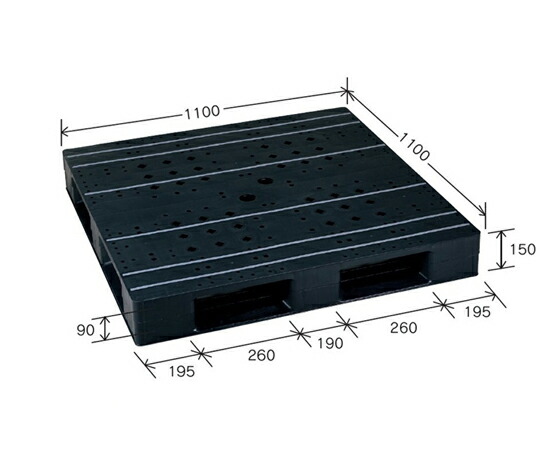 岐阜プラスチック工業 リスパレット HBタイプ 外寸（mm）：1100×1100×150 動荷重（kg）：1000 HB-D4･1111LH ﾌﾞﾗﾂｸ 1個
