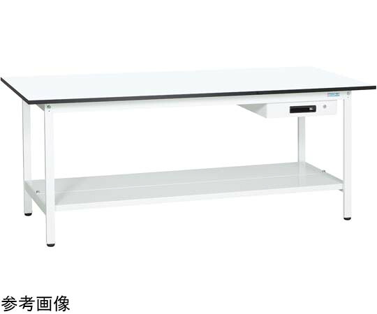 サカエ 軽さ御役目台（KA印字機/耐荷重180kg/メラミン天板/中板付/引出付/くっ付ける式） W1500×D600×H740粍 KA-156ATMW 1台