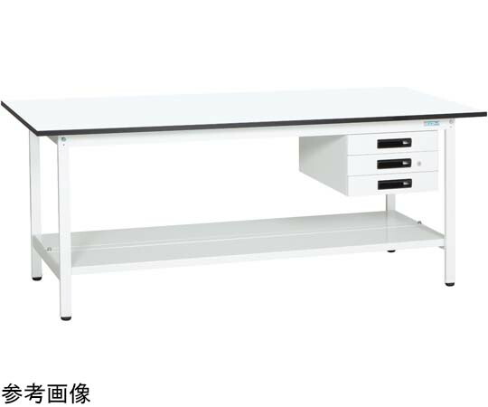 サカエ 軽量作業台（KAタイプ/耐荷重180kg/メラミン天板/中板付/引出付/固定式） W1500×D600×H740mm KA-156CTMW 1台