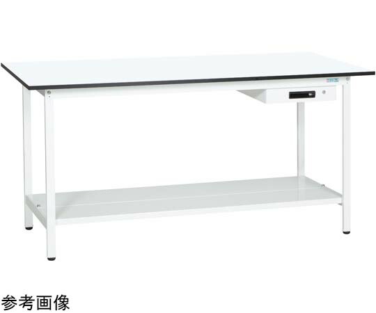 サカエ 軽量作業台（KADタイプ/耐荷重180kg/メラミン天板/中板付/引出付/固定式） W900×D750×H900mm KAD-097ATMW 1台