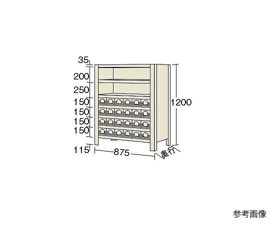 サカエ 商いもの棚KW型 100kg/段 高さ1200粍 7段印字機 W875×D450×H1200粍 KW8127-24 1個 その他-治療機器