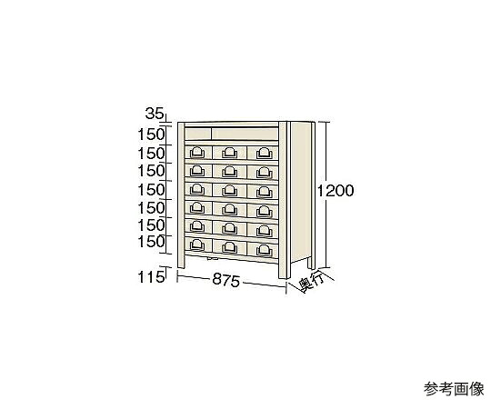 サカエ 物品棚KW型　100kg/段　高さ1200mm　8段タイプ　W875×D450×H1200mm KW8128-18 1個
