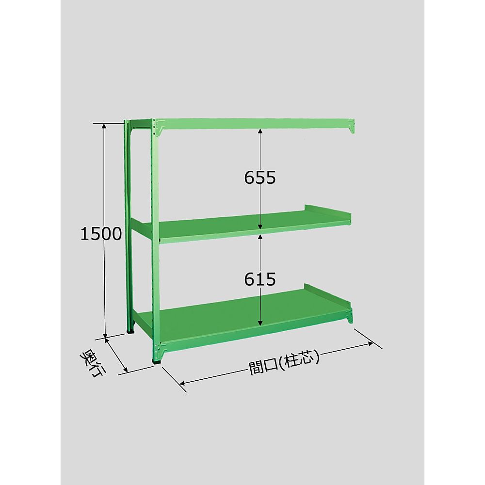 サカエ ラークラック　150kg/段　連結　高さ1500mm　3段タイプ　W1500×D300×H1500mm RL-9513R 1個