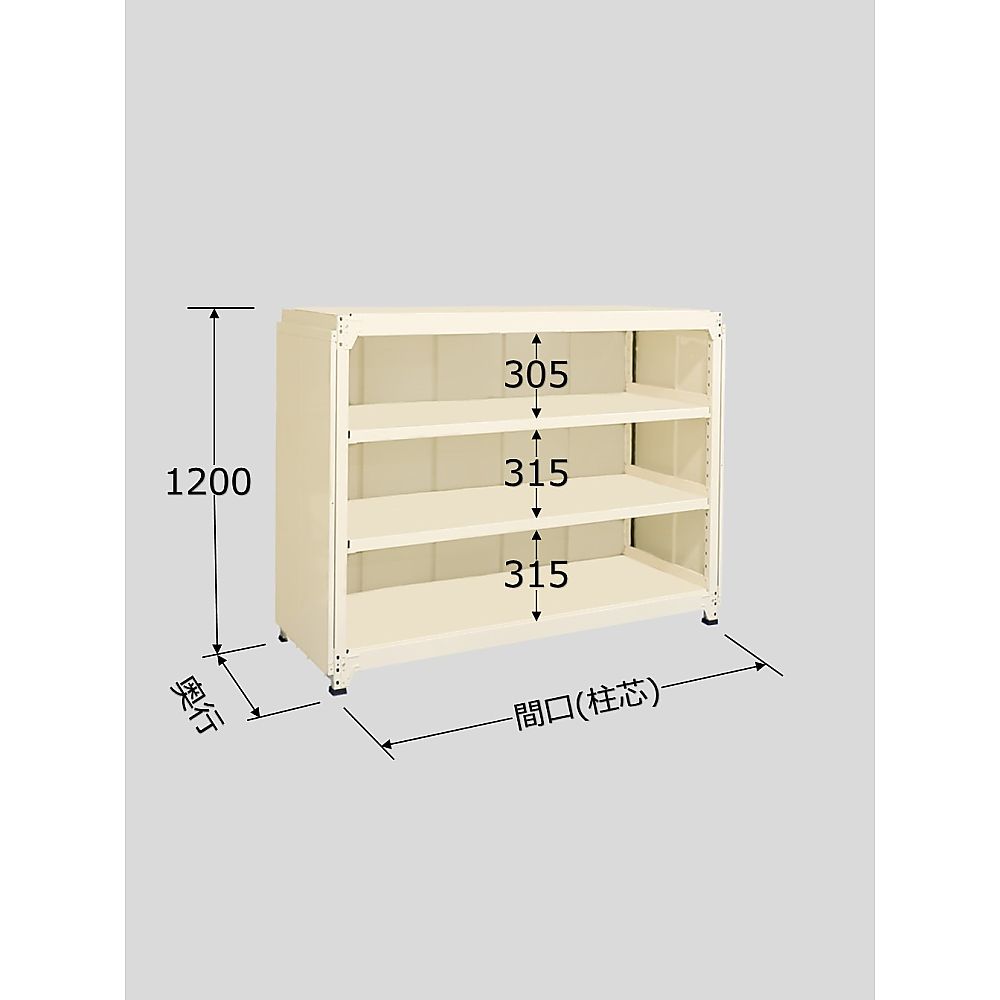 サカエ ラークラック パネル付 150kg/段 単体 高さ1200mm 4段タイプ W1800×D600×H1200mm PRLW-8744 1個