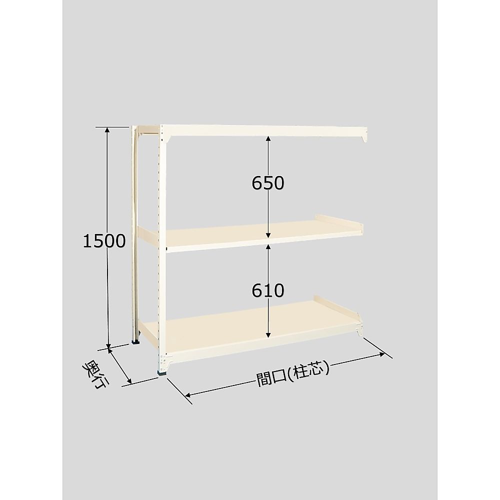 サカエ 中軽量棚MLW型　250kg/段　連結　高さ1500mm　3段タイプ　W900×D600×H1500mm MLW9143R 1個