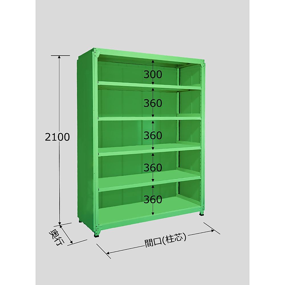サカエ 中軽量棚PML型パネル付 250kg/段 単体 高さ2100mm 6段タイプ W1500×D450×H2100mm PMLG-2526 1個