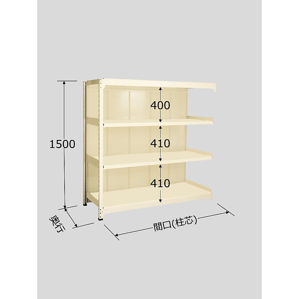 サカエ 中軽量棚PMLW型パネル付 250kg/段 連結 高さ1500mm 4段タイプ W1500×D600×H1500mm PMLW-9544R 1個