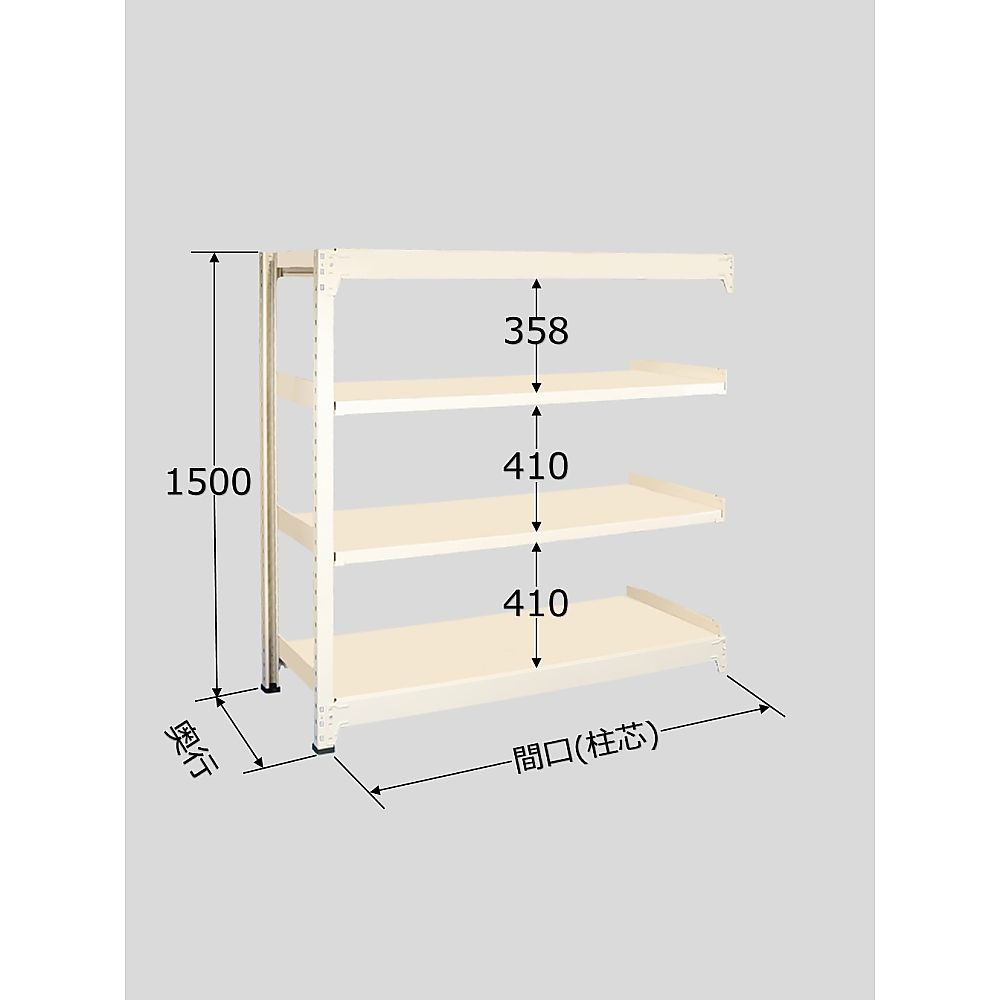 サカエ 中量棚BW型 500kg/段 かかわり合い 高さ1500粍 4段手合い W900×D900×H1500粍 BW-9164R 1個