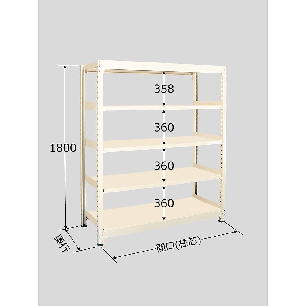 サカエ 中量棚BW型　500kg/段　単体　高さ1800mm　5段タイプ　W1500×D900×H1800mm BW-1565 1個