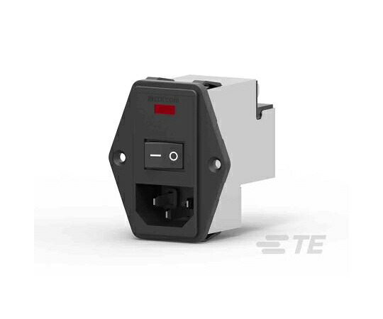 TE　Connectivity IECインレット 2極 フランジマウント 10A 115 V ac、230 V ac PE0SXDHXB 1個