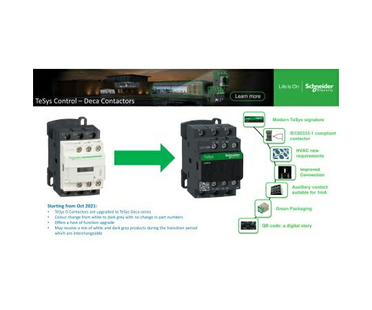 シュナイダーエレクトリック 電磁接触器 415 V ac 3極 LC1Dシリーズ LC1D65AN7 1個