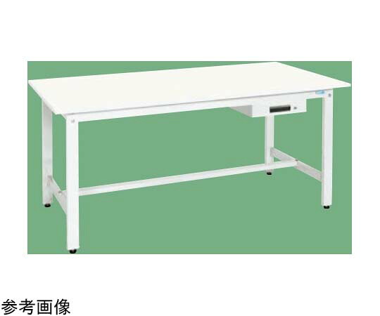 サカエ 軽量作業台(KH/350kg/抗菌・抗ウイルスポリ天板/H800/引出付)1500×750×800mm パールホワイト KH-59AVPW 1台