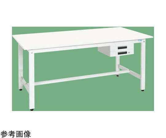 サカエ 軽量作業台（KH/350kg/抗菌・抗ウイルスポリ天板/H800/引出付）1800×750×800mm パールホワイト KH-69BVPW 1台