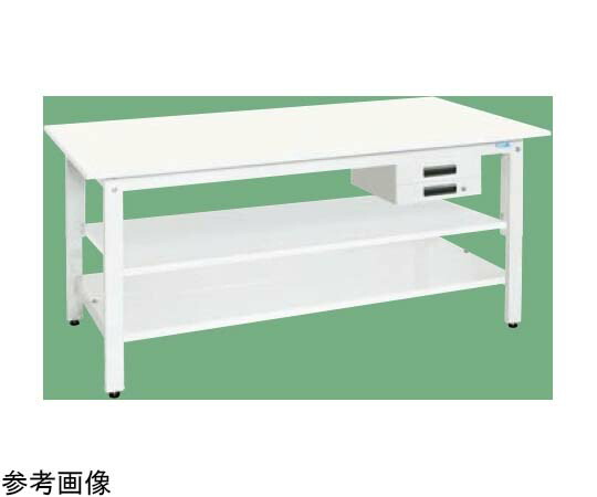 サカエ 軽さ御役目台（KH/350kg/抗菌・抗濾過性病原体ポリ天板/H800/中棚引出付）900×750×800粍 パール白いこと KH-39BVPWT2 1台