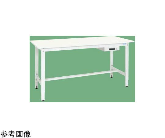 サカエ 軽さ高さ自然調整御役目台（TKK8/200kg/抗菌・抗濾過性病原体ポリ天板/H800～1000/引出付）1800×750×800～1000粍 パール白いこと TKK8-187AVPW 1台