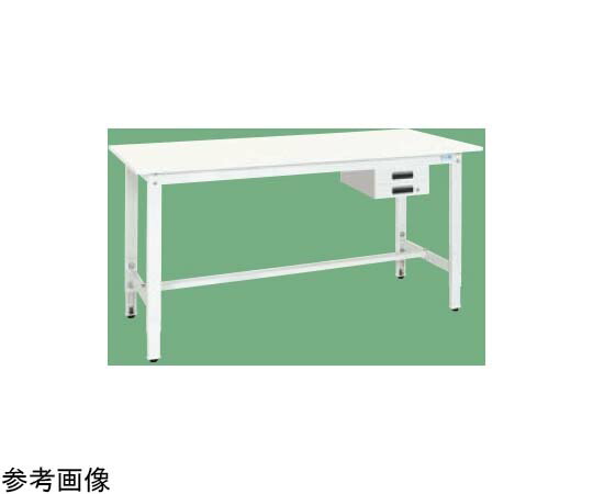 サカエ 軽さ高さ自然調整御役目台（TKK8/200kg/抗菌・抗濾過性病原体ポリ天板/H800～1000/引出付）1500×750×800～1000粍 パール白いこと TKK8-157BVPW 1台