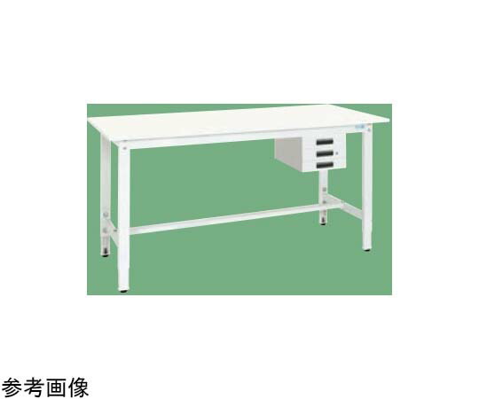 サカエ 軽さ高さ合わせるやり方台（TKK8/200kg/抗菌・抗濾過性病原体ポリ天板/H800～1000/引出付）1800×600×800～1000粍 パール白いこと TKK8-186CVPW 1台