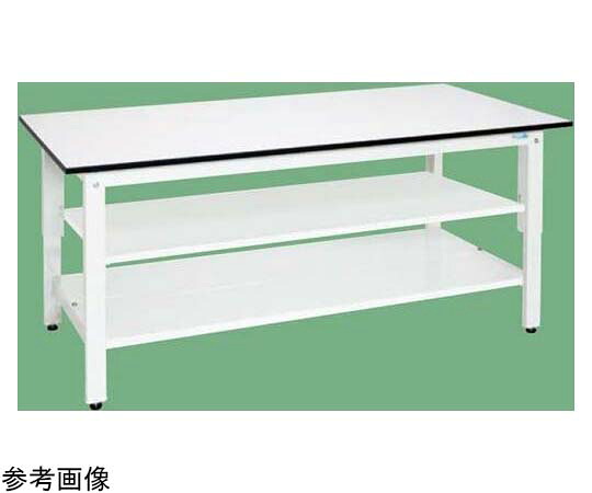 サカエ 軽さやり方台（KH/350kg/ポリエステル天板/H740/中板・中棚付）1800×900×800粍 パール白いこと KH-70T2LW 1台